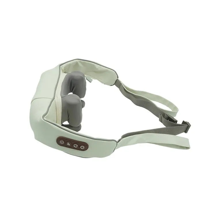 Blue rechargeable electric neck and back massager with foldable design