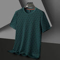 Men's loose fit Jacquard polyamide t-shirt in black colour with short sleeves and antibacterial treatment