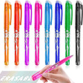 Plastic barrel heat erasable gel pens with stainless steel nibs in 0.5mm and 0.7mm sizes available in 8 or 12 colour suits.