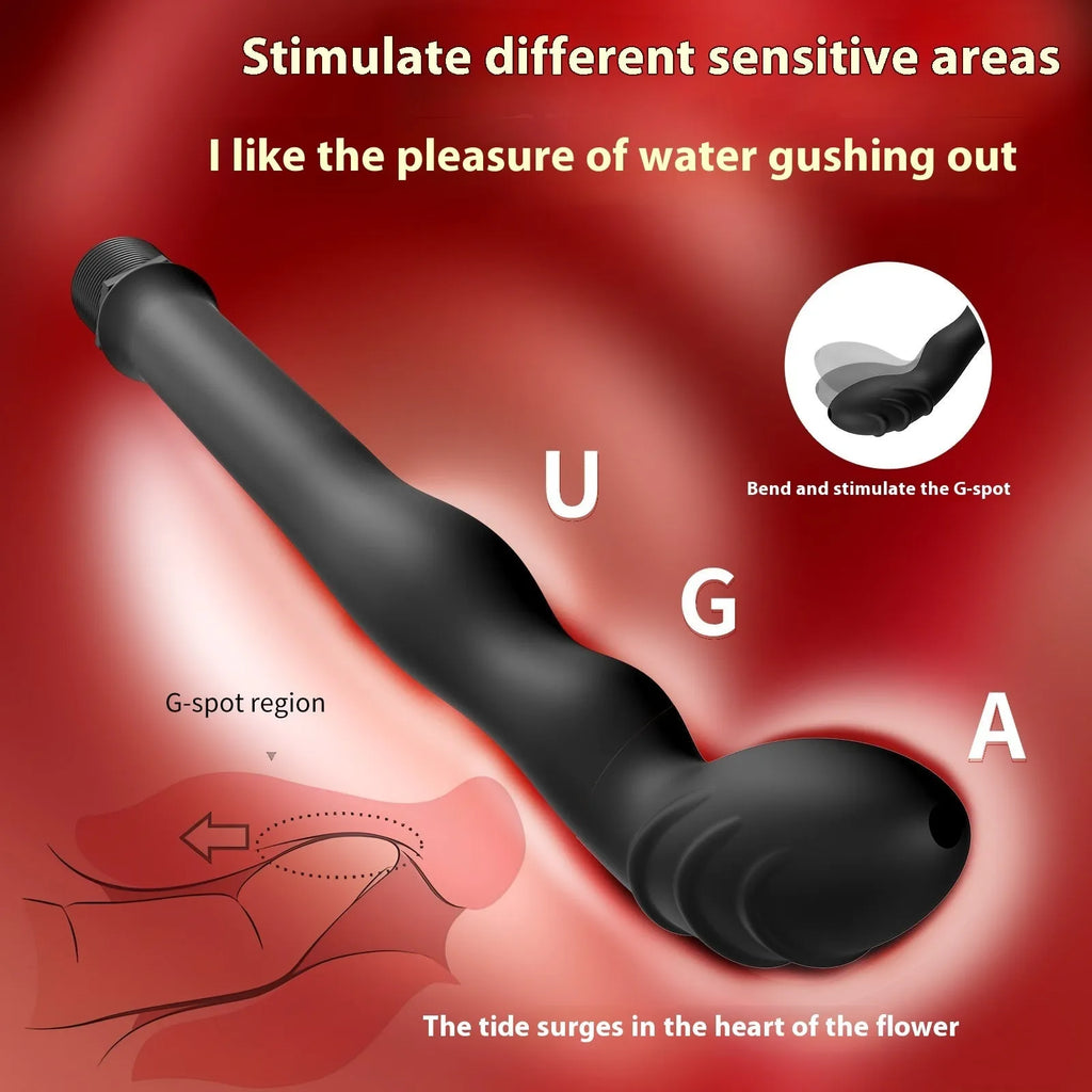 Black silicone hosepipe flusher cleaning tool shown in large and small size options