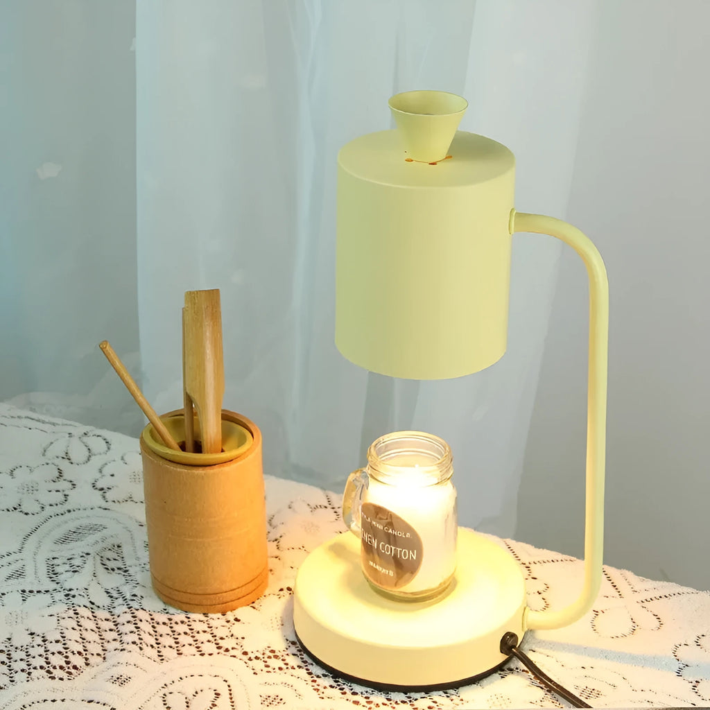 European style aromatherapy wax lamp with dimmer switch in white or yellow colour options