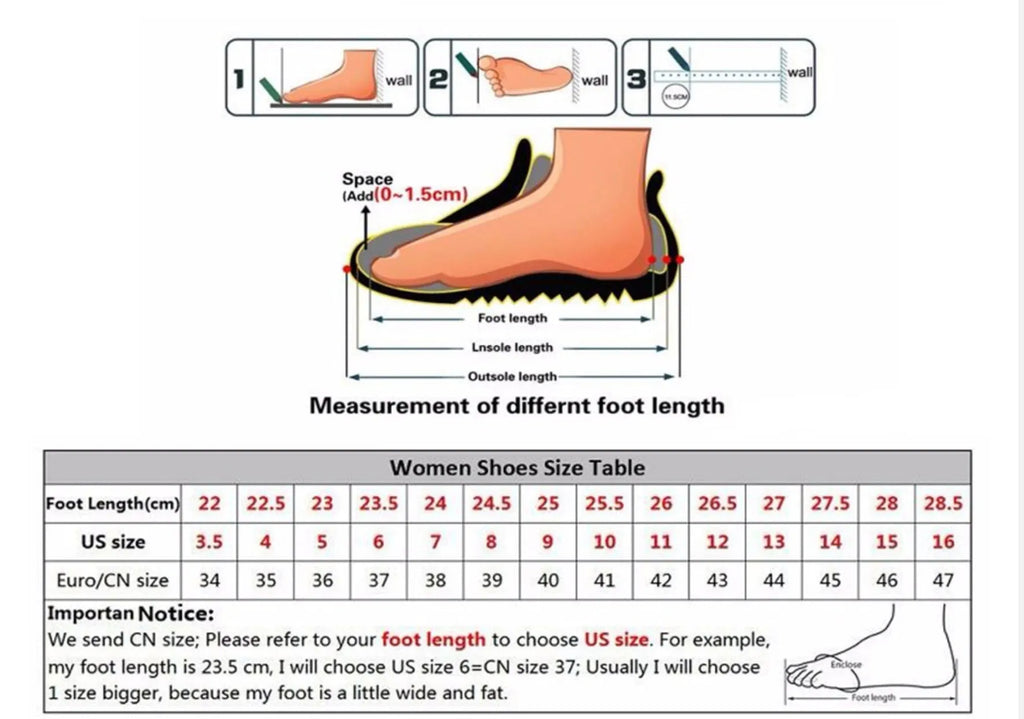 Women's pointed toe stiletto heel sandals with a PVC upper, shown on a size chart.