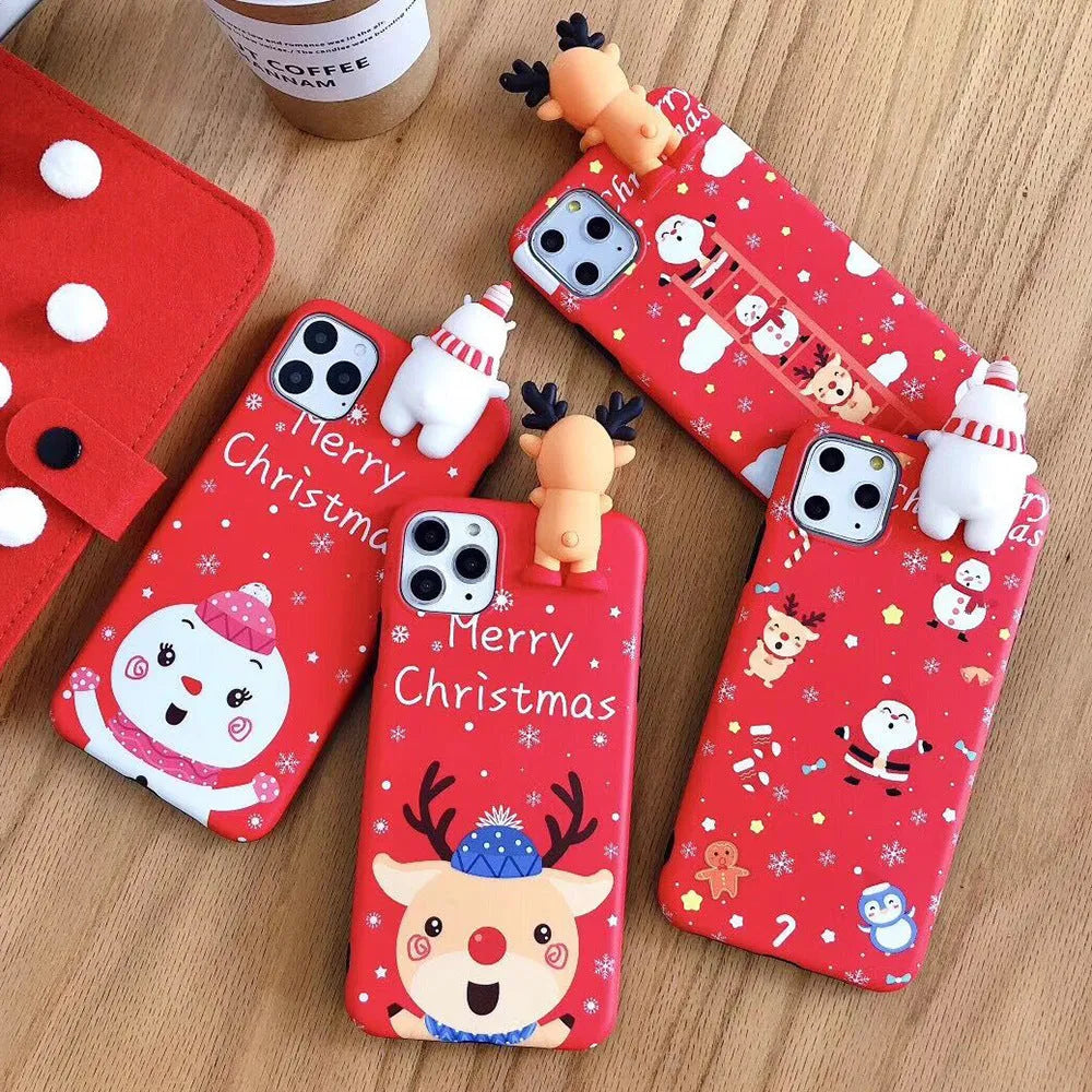 Christmas silicone back cover phone case for iPhone models