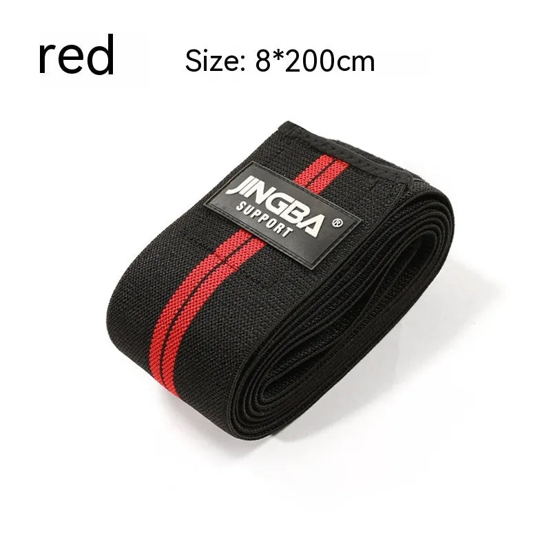 Adjustable free-size knee pads for sports, shown in blue, for weightlifting and cycling.