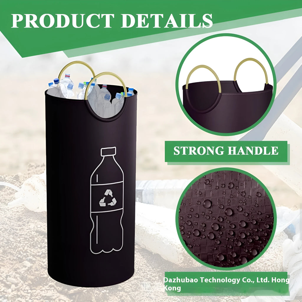 Round multifunctional portable trash can 38x72cm made of PP plastic for office and outdoor use with optional pattern