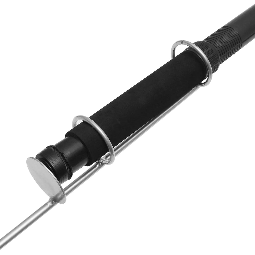 White LED fishing rod light mounted on telescopic pole with remote control for outdoor use