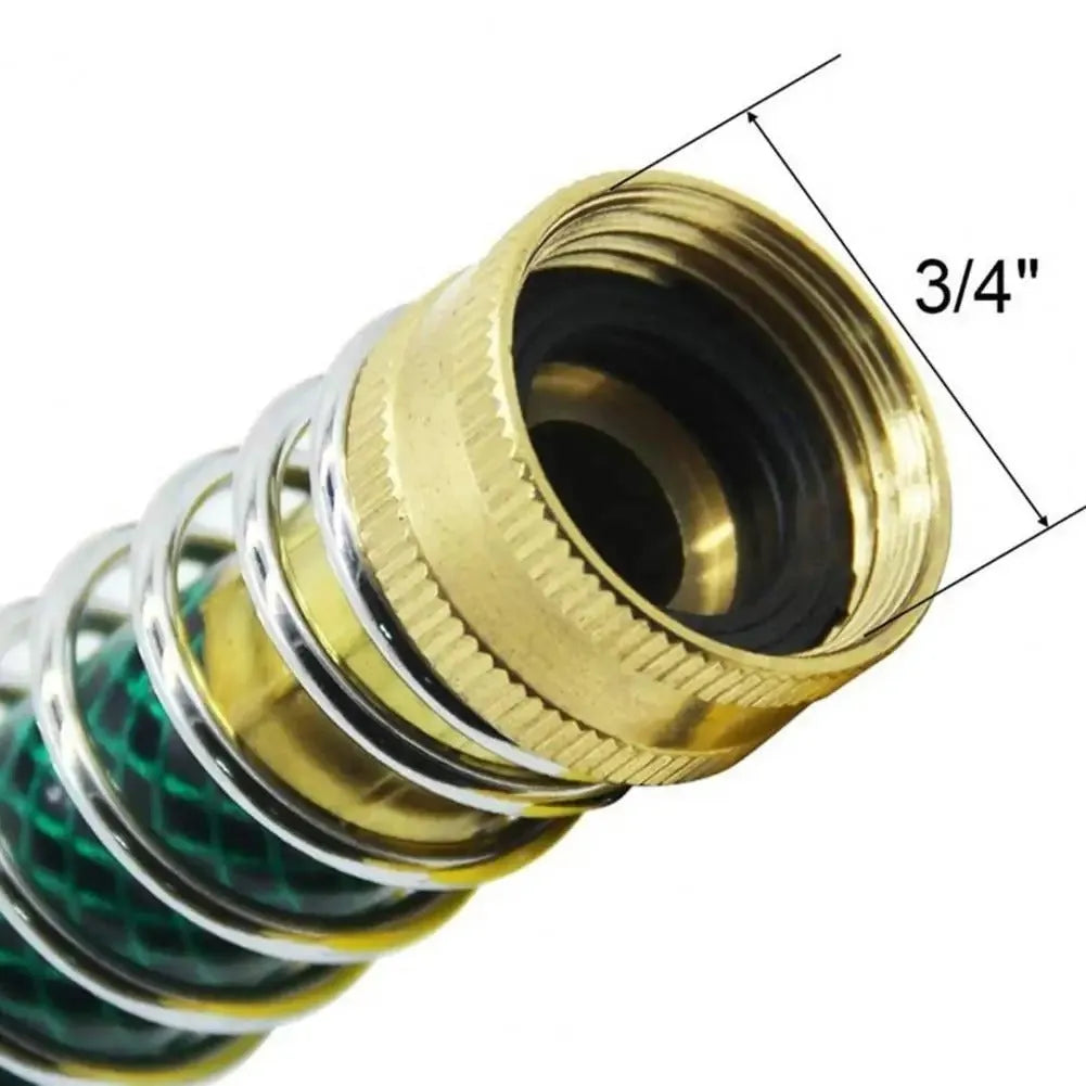 Brass spring hose connector with spiral spring mechanism for garden watering