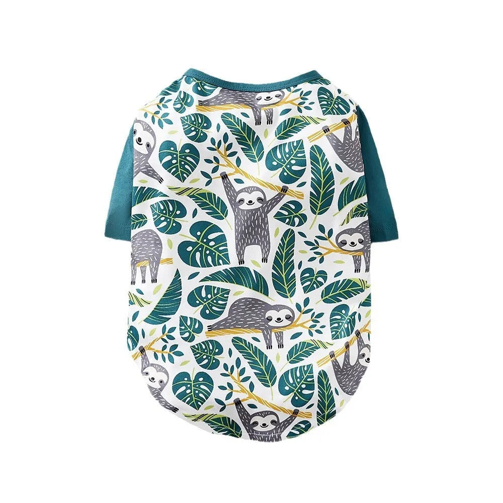 Printed casual polyester t-shirt for a small dog, showing one of six available colour designs.
