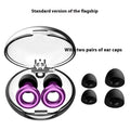 Noise reduction sleep earplugs in five colour options with storage case and spare ear caps