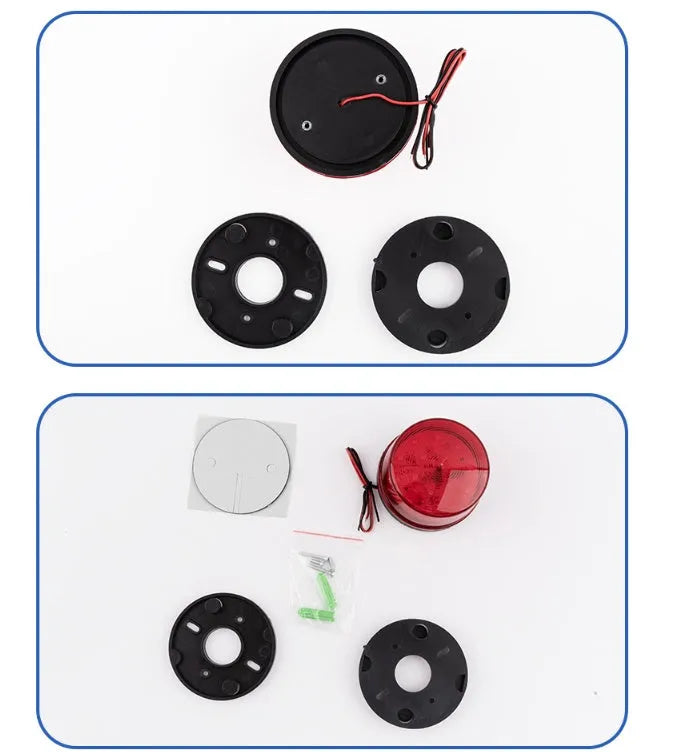 HC-79 24V warning alarm light with sound and flash functions in red housing