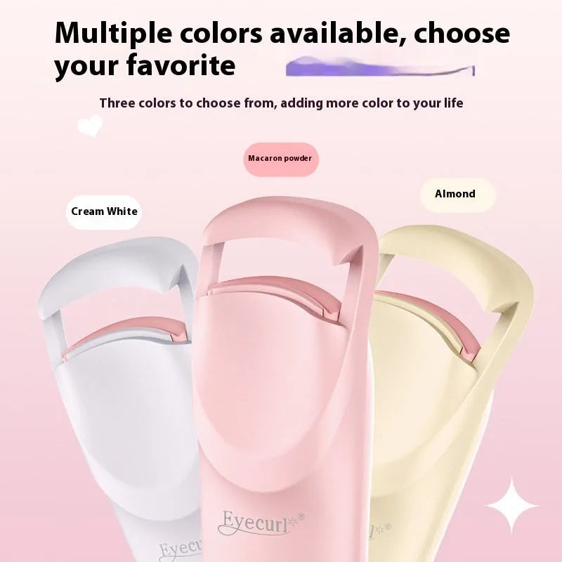 Electric heating eyelash curler with ceramic element in vanilla apricot colour with LED indicator light