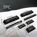Seven black frosted EVA foam blocks for prop building and craft projects