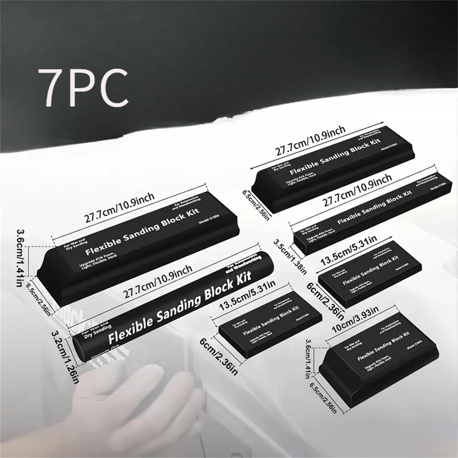 Seven black frosted EVA foam blocks for prop building and craft projects