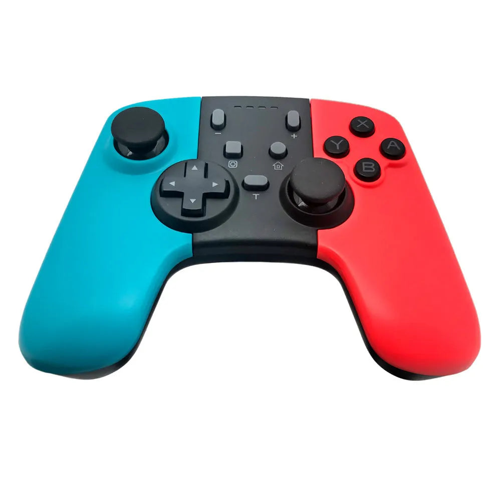SWH wireless game controller for Nintendo Switch in hand, showing button layout and analog sticks.
