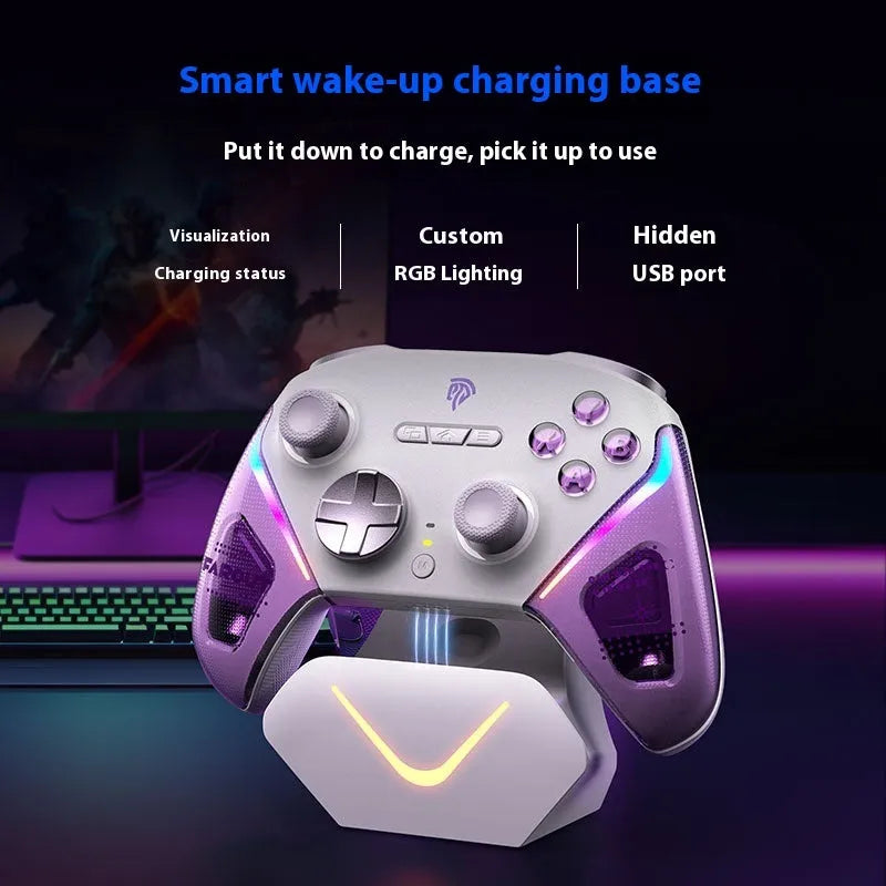 Rocker Smart Startstop Charging Base for Xbox controller in black, green, and purple colour options