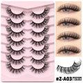 Natural false eyelashes without eyeliner in artificial fibre with thick natural long style