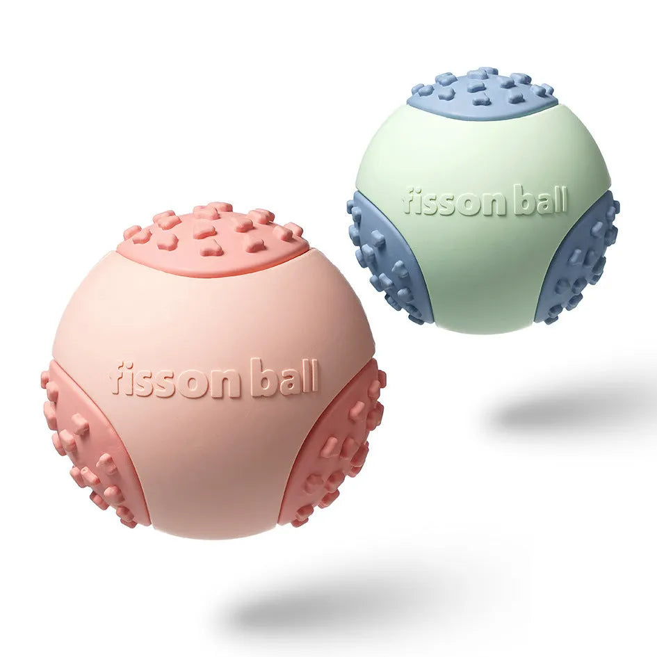 Green rolling ball dog toy with 64mm diameter for small medium dogs