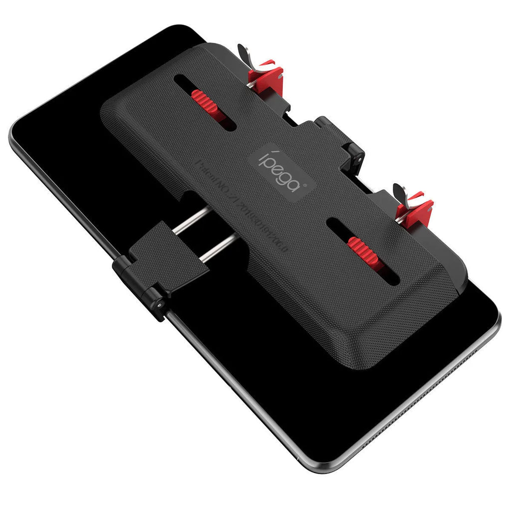 Black metal PG-9137 phone gaming bracket with adjustable trigger and telescopic clip for 67-87mm wide phones.