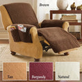 Lambswool texture polyester sofa slipcover in beige, shown on a cushion.