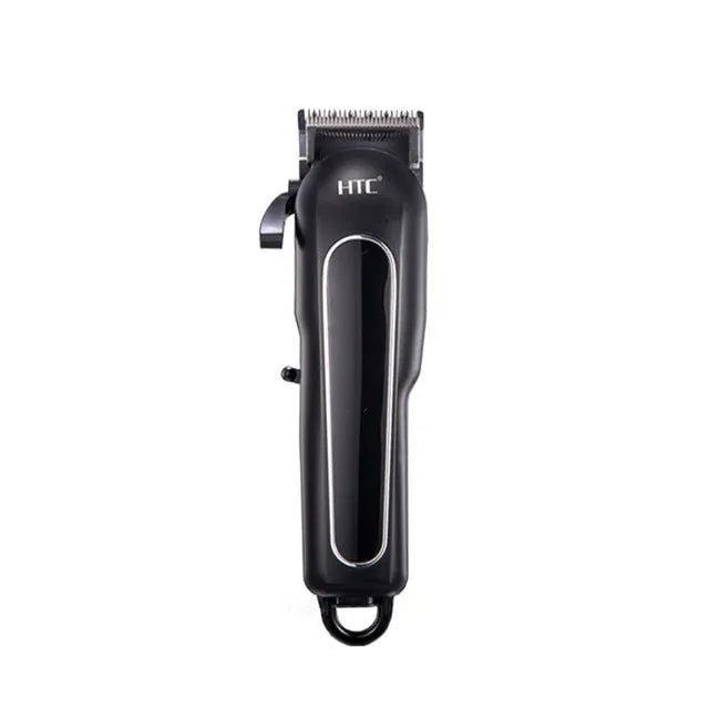 Professional digital electric hair clipper in black, red, or white with four attachment combs, cleaning brush, and lubricating oil.