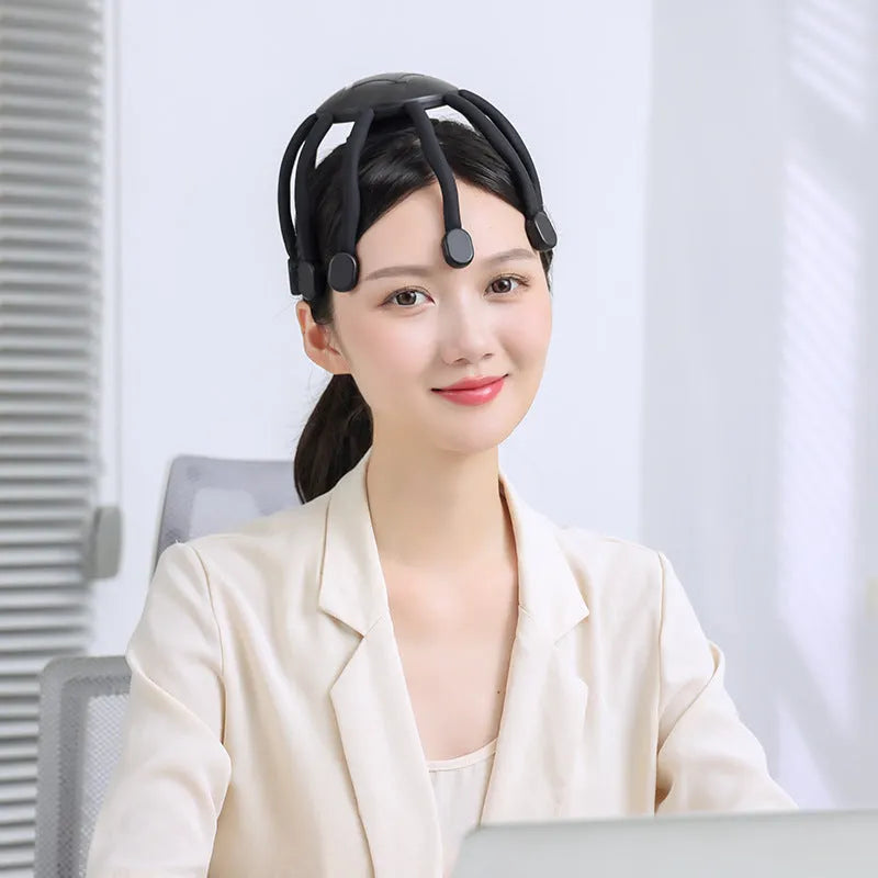 USB-powered electric head massager with multiple claw models and four vibration settings