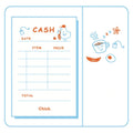 Countdown notes pad showing eight design themes including cherry, flower, cloud, and ice cream patterns