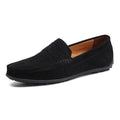Men's suede Gommino casual shoes in brown with round toe and flat rubber sole