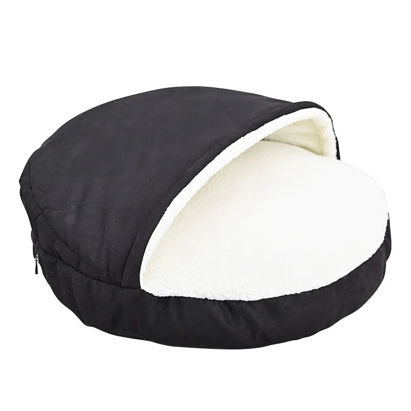 Brown cloth dog kennel with removable washable design for easy cleaning