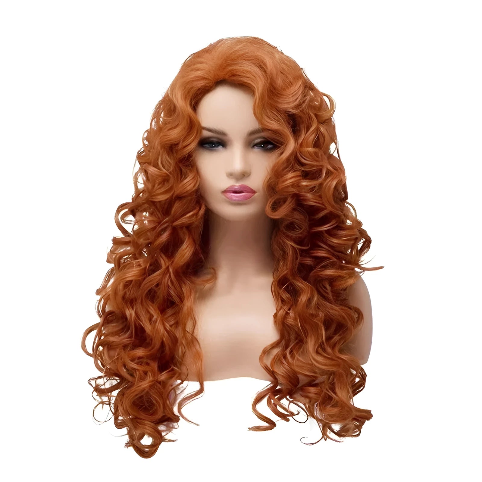 Brown long curly wig with instant noodles style fluffy texture for cosplay Halloween costume