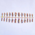 Removable flower armour nail art set with almond shapes and floral patterns