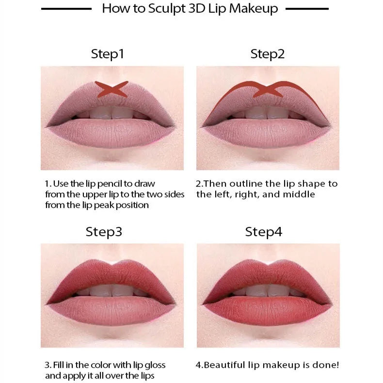 Matte rich wood body lip liner pencil in various shades for 24 hour no stain wear