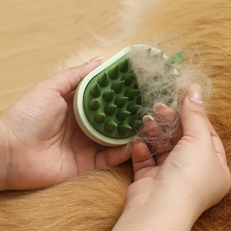 Soft silicone pet bath brush for dogs in four colour options with hair removal function