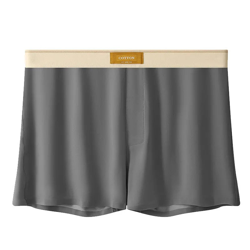 Pack of three men's loose fit solid colour underwear in ice silk fabric.