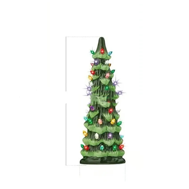 Resin Christmas tree decoration with lights in European style for holiday courtyard decor