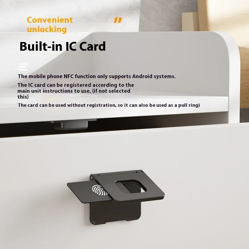 F079 punch-free drawer lock with removable card key for cabinets and wardrobes