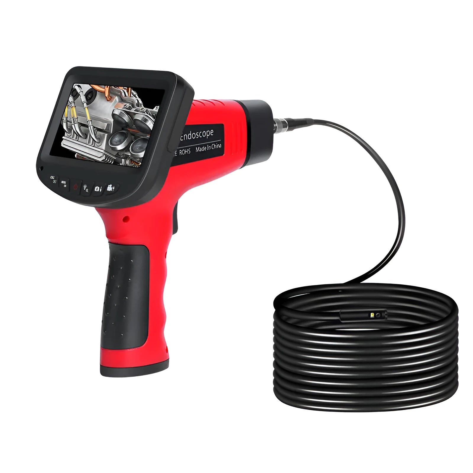 8.5mm dual-lens endoscope camera body with 5 metre hard line cable and memory card for pipe inspection