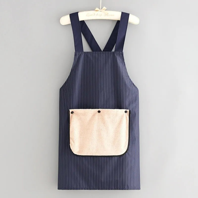 Kitchen waterproof apron in polyester composite material with free size design