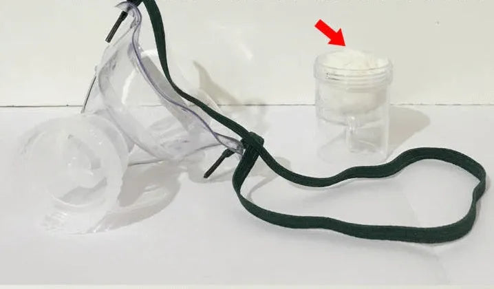 Soft silicone rubber mask aid for medical face masks showing adjustable ear loop design
