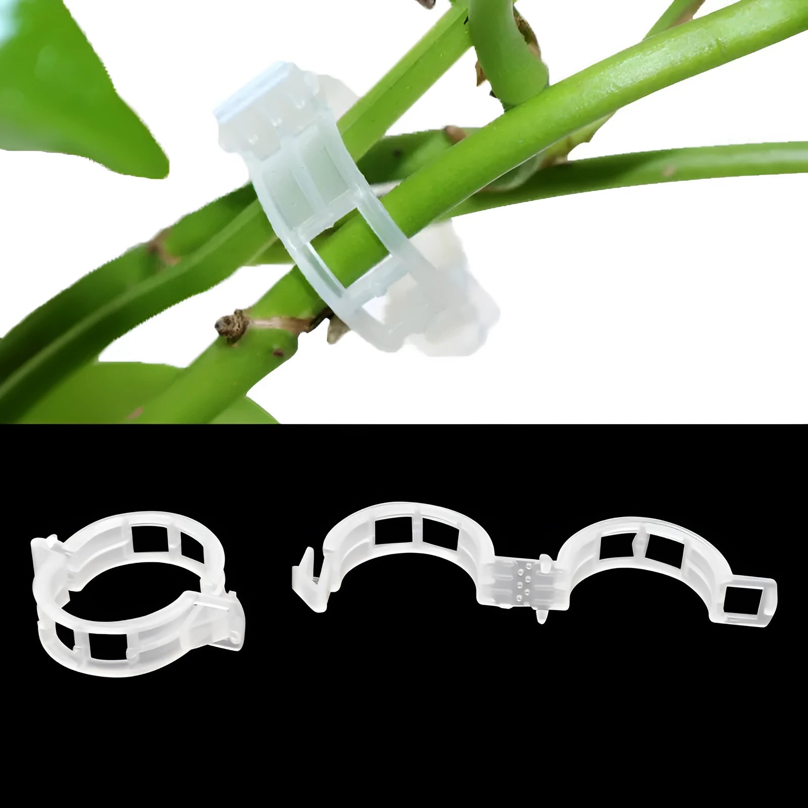 50 plastic tomato flower gardening clips for plant support and twig training