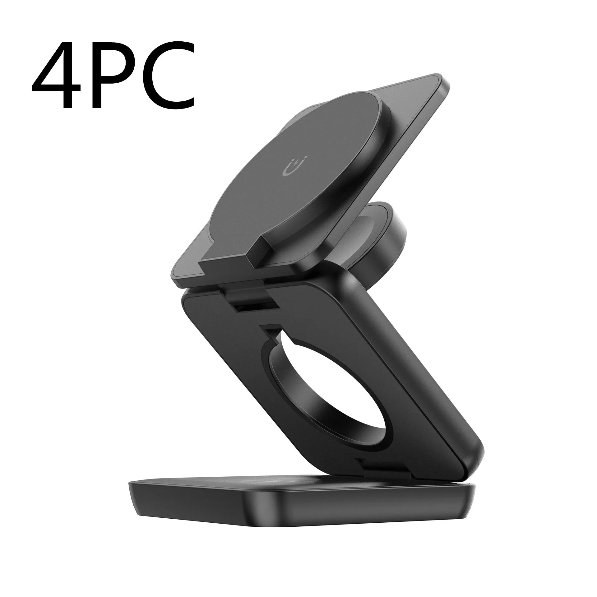 Foldable magnetic wireless phone charger in black or white with QC3.0 fast charging