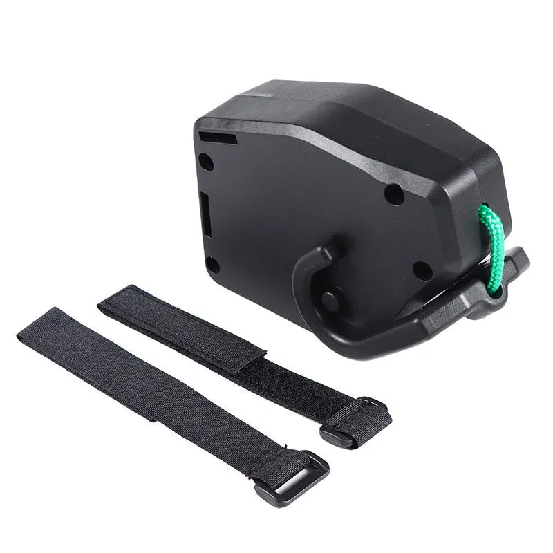 Black plastic bicycle trailer rope for connecting child carriers to mountain bikes