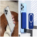 Four-corner airbag iPhone case with magnetic suction, frosted PC, transparent option, fits iPhone 11 to 15 Pro Max