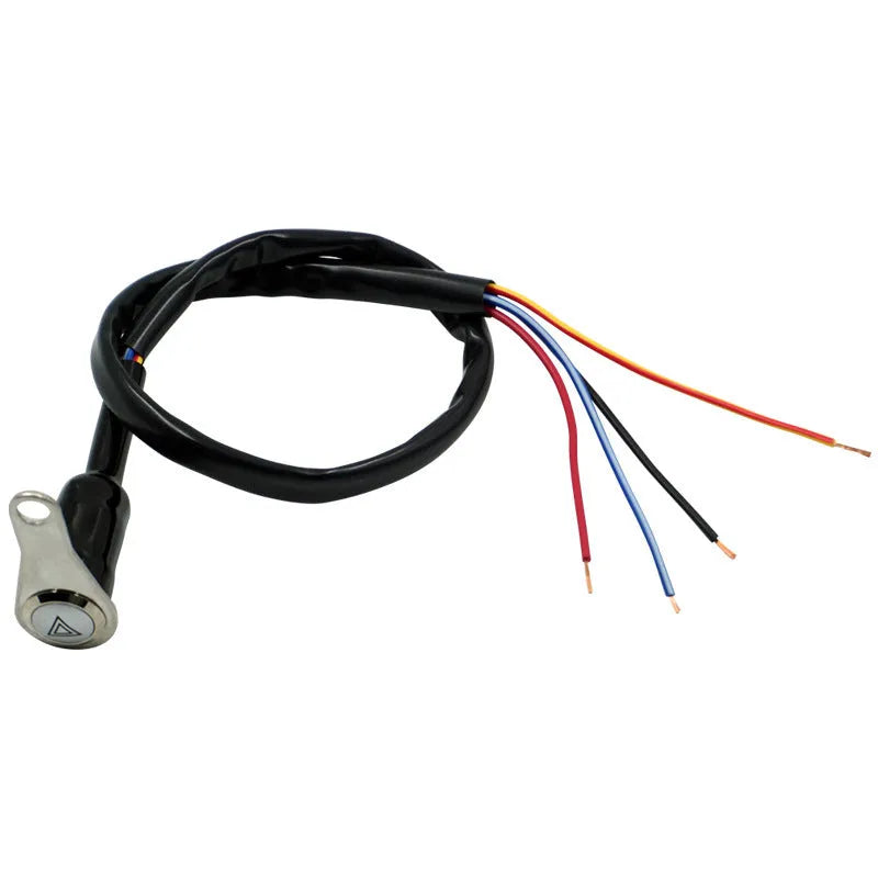Black stainless steel motorcycle switch with light ring and 7mm installation