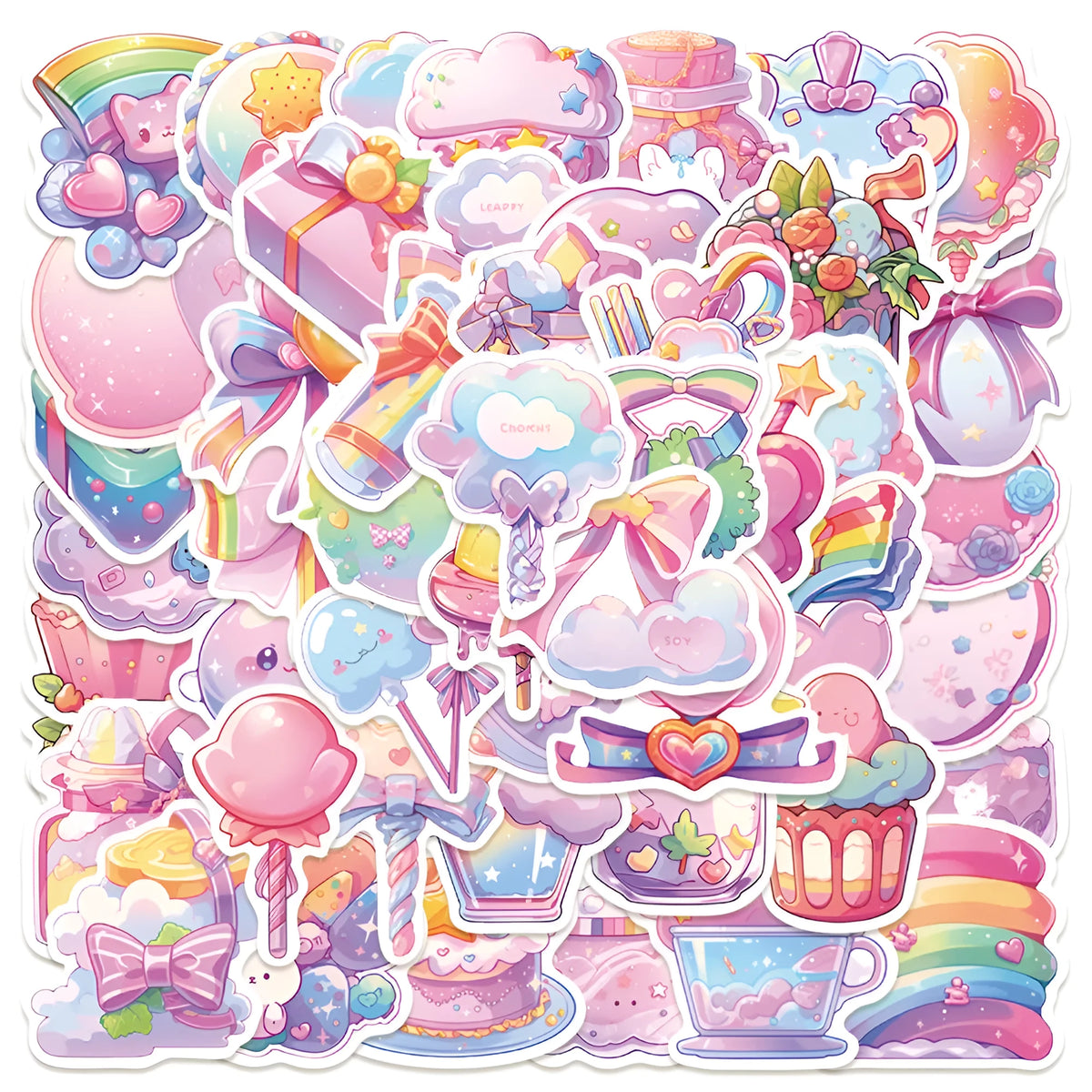 Fresh candy design waterproof decorative stickers measuring 4-7cm for journal and hand account decoration