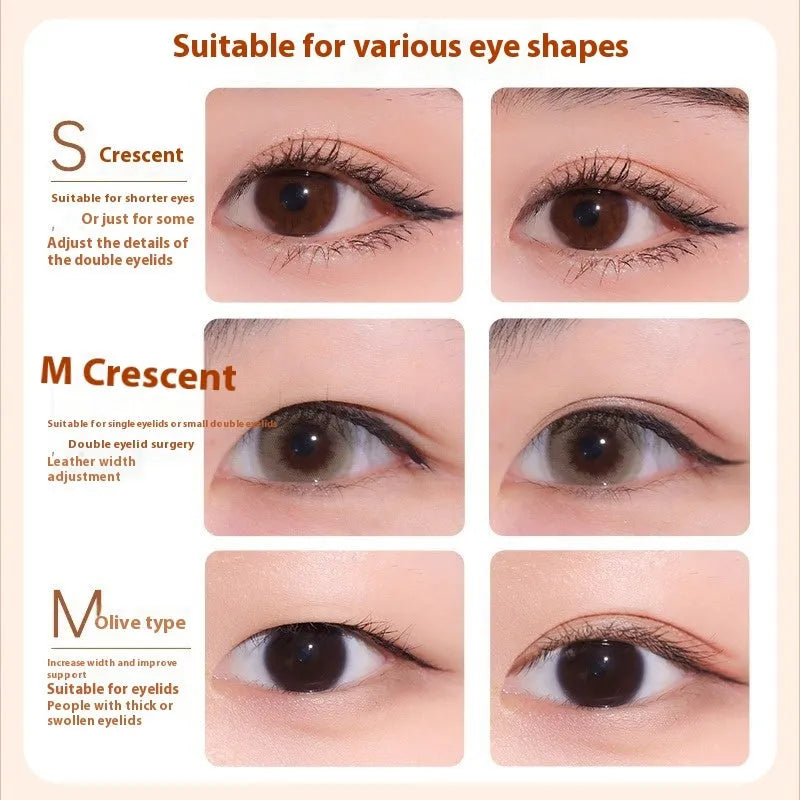 Roll of invisible lace double eyelid stickers with 120 crescent M shape natural traceless patches