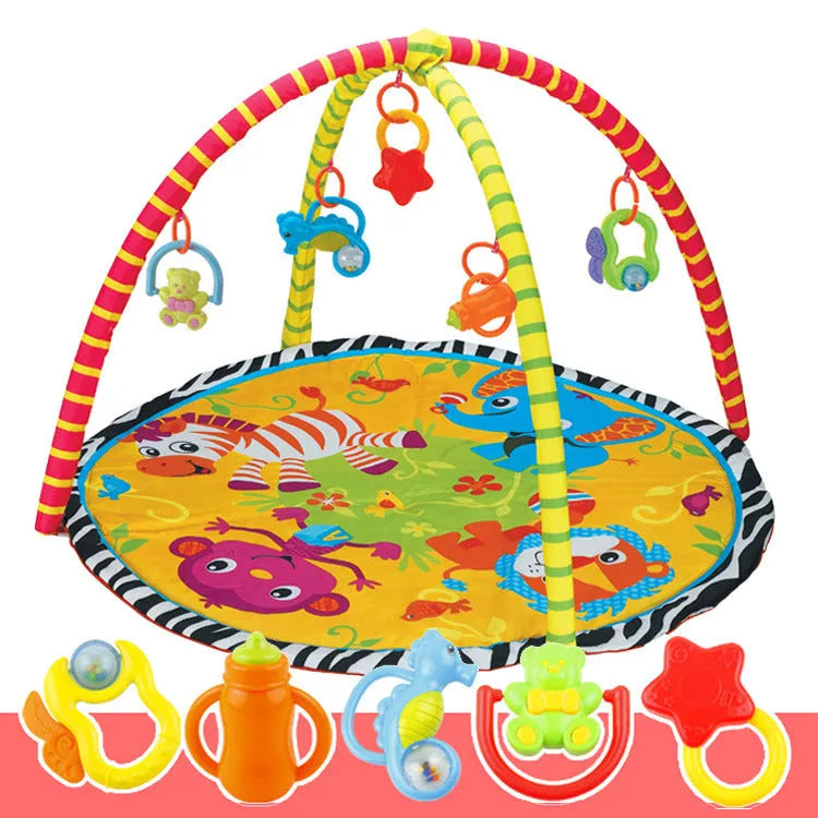 Velvet fabric baby crawling carpet with animal patterns for teenage grasping training