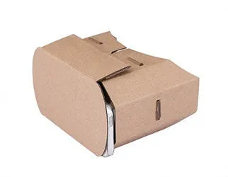Cardboard virtual reality glasses for smartphones between 4 and 6 inches, showing 153mm by 83mm size.