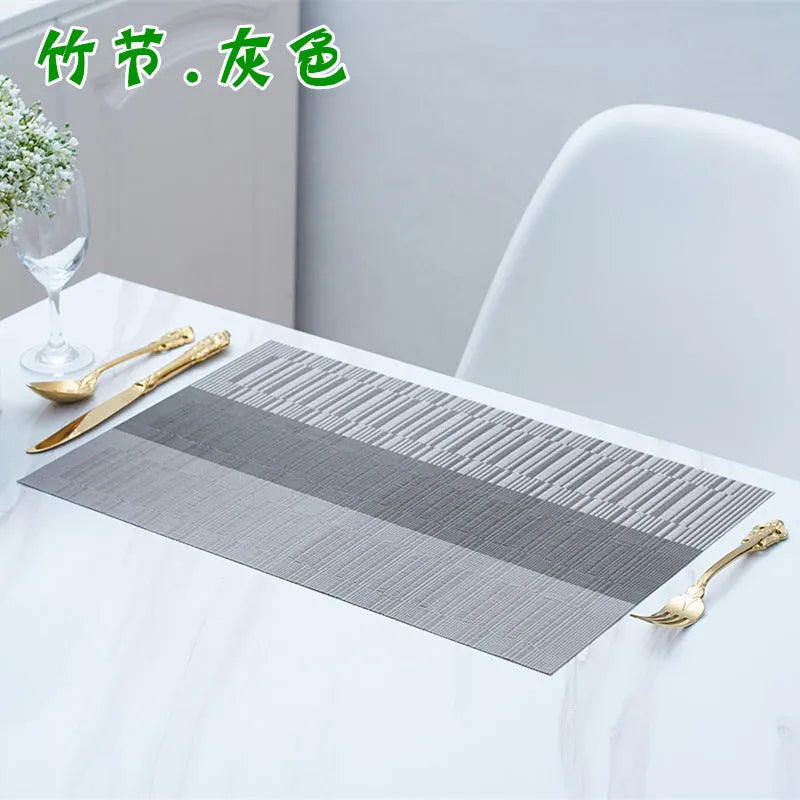 PVC non-slip placemat in a modern simple style on a kitchen counter.