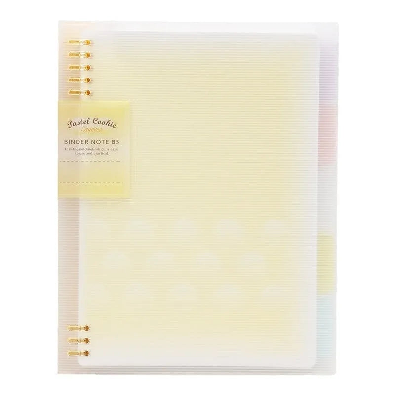 Refillable B5 spiral notebook with coloured PP cover and loose-leaf paper