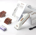 White electric pet grooming clipper with ceramic blade for dogs and cats